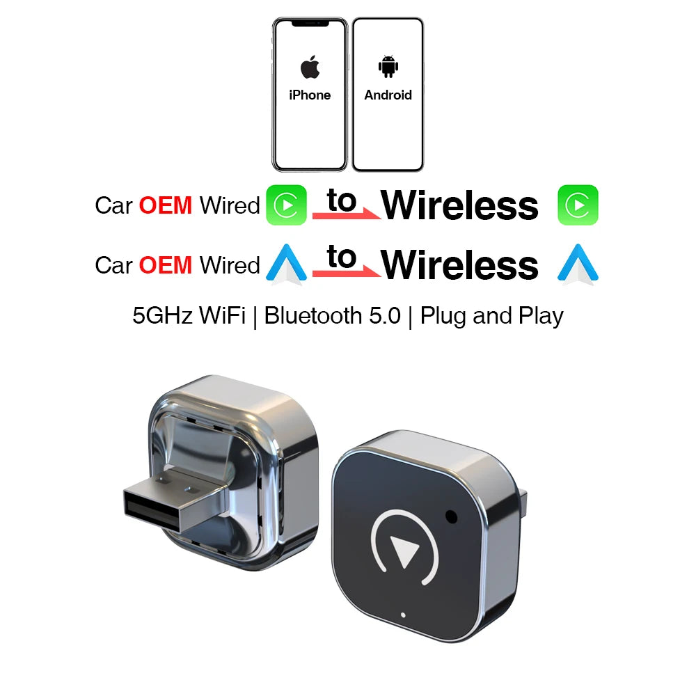 2in1 Wired to Wireless CarPlay Adapter