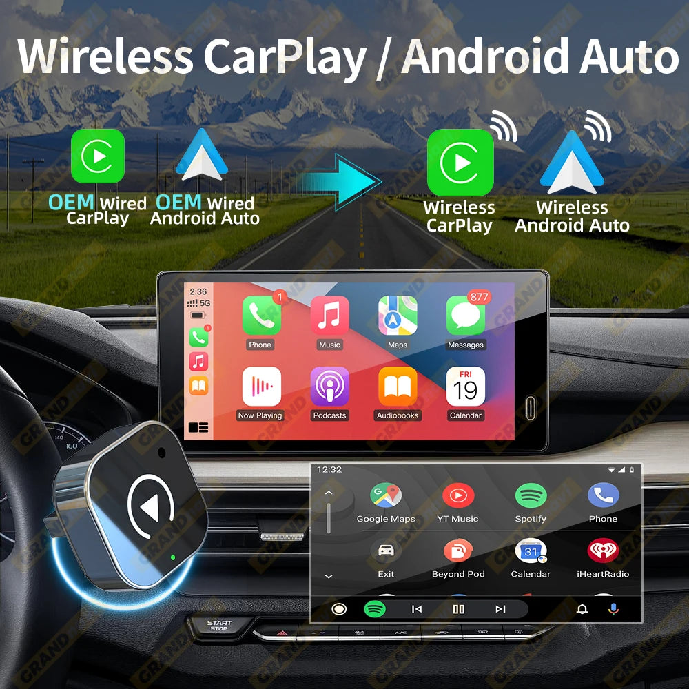 2in1 Wired to Wireless CarPlay Adapter