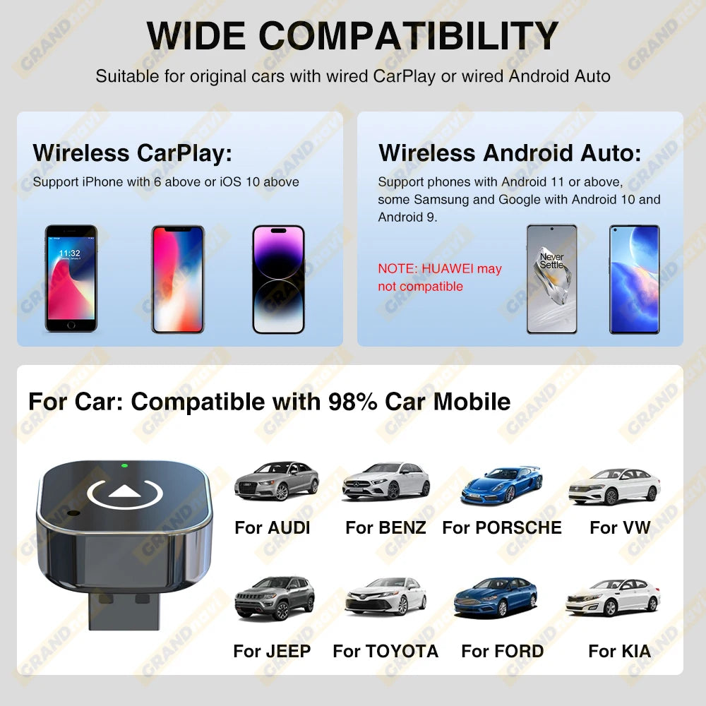 2in1 Wired to Wireless CarPlay Adapter