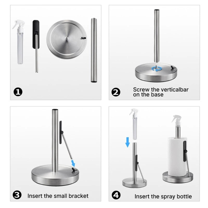Paper Towel Holder with integrated Sprays Bottle